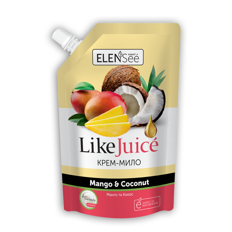 ELENSEE LIKE JUICE Рідке Крем-мило Манго та Кокос 450мл (ДОЙ-ПАК)